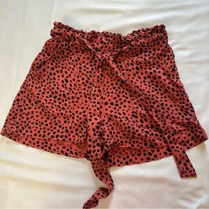 Primark Coral & Black Animal Print Pull-on Shorts NEW